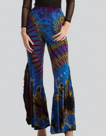 Women's Spandex Tie-Dye Split Bell Bottoms - HalfMoonMusic
