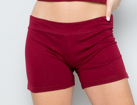 Women's Cotton Solid Color Booty Shorts - HalfMoonMusic