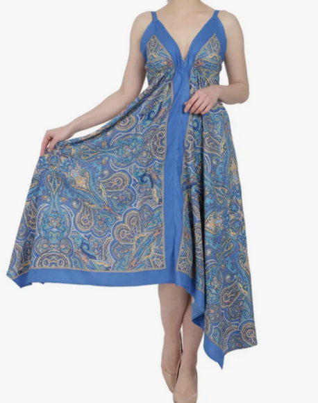 Women's Paisley Print Halter Dress - HalfMoonMusic