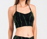 Dark Tie-Dye Spandex Rayon Crisscross Back Bralette - HalfMoonMusic