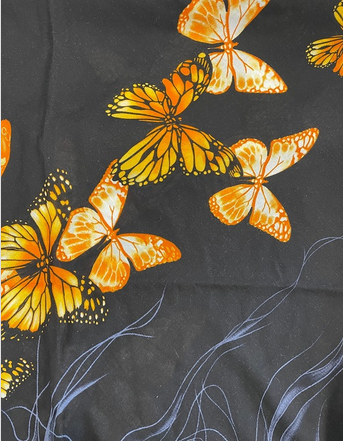 Butterfly Print Rayon Labada Dress - HalfMoonMusic