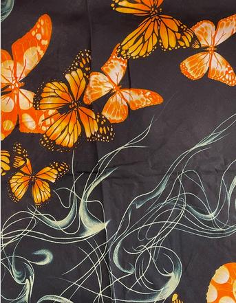 Butterfly Print Rayon Labada Dress - HalfMoonMusic