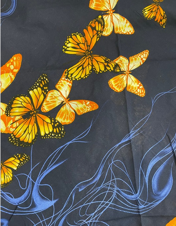 Butterfly Print Rayon Labada Dress - HalfMoonMusic