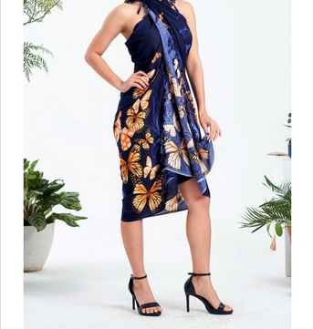 Butterfly Print Rayon Sarong - HalfMoonMusic