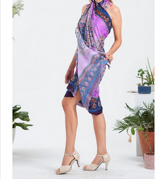 Floral Mandala Print Rayon Sarong - HalfMoonMusic