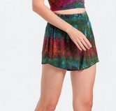 Women's Tie-Dye Flare Shorts W/ Elastic Waist - HalfMoonMusic