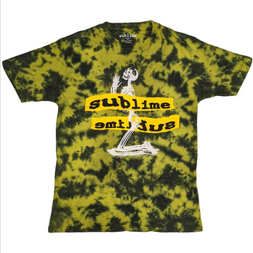 Men's Sublime Praying Skeleton Tie Dye T-Shirt - HalfMoonMusic