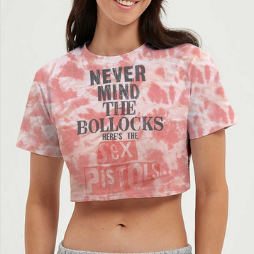 Women's Sex Pistols Nevermind The Bollocks Tie Dye Crop Top - HalfMoonMusic