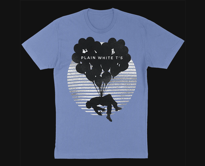 Men's Plain White T's Balloon Man T-Shirt - HalfMoonMusic