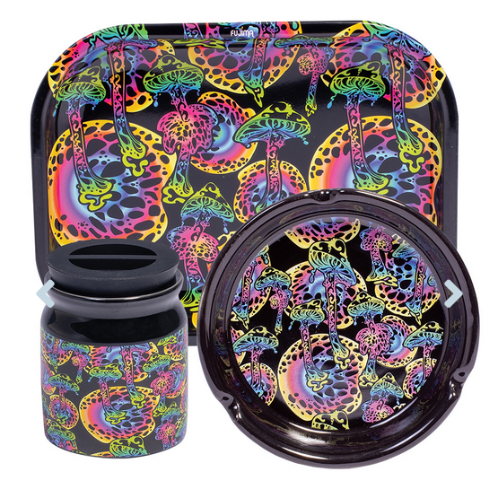 Trippy Shroom 3 Piece Smoking Gift Set - HalfMoonMusic