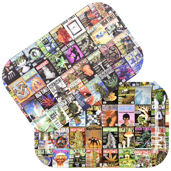 High Times Magazine Cover Collage Rolling Tray & Magnetic Cover - HalfMoonMusic