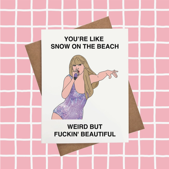 Taylor Swift Snow Birthday Card - HalfMoonMusic