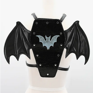 Bat Coffin Backpack/ Crossbody in Vinyl - HalfMoonMusic
