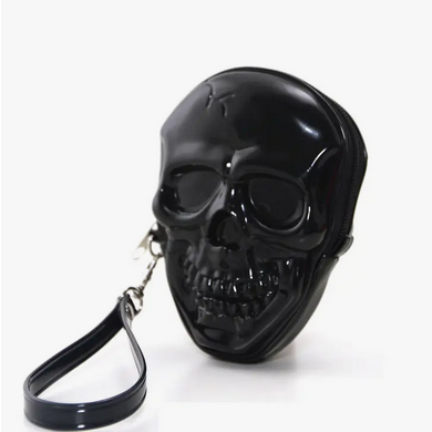 Smiling Skull Zippered Wristlet - HalfMoonMusic