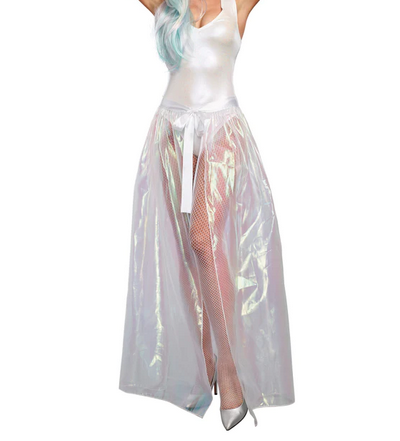 Women's Halloween Costume Accessory -  Iridescent Sparkly Maxi Skirt - HalfMoonMusic