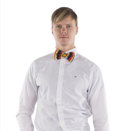 Men's Halloween Costume Accessory - Rainbow Bow Tie - HalfMoonMusic