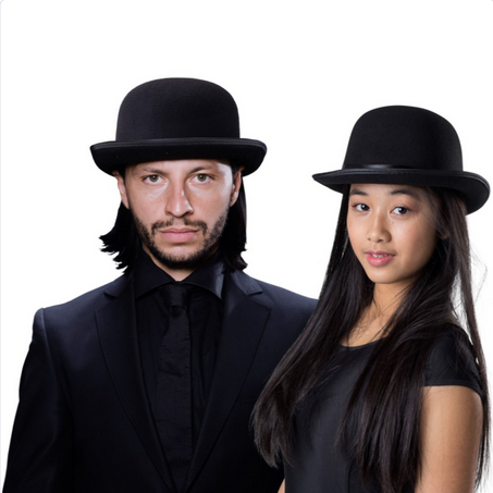 Halloween Costume Accessory - Derby Bowler Hat - HalfMoonMusic
