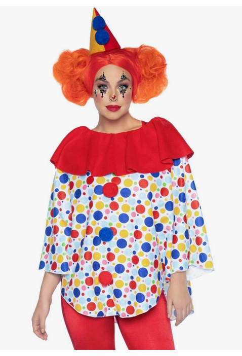 Women's Halloween Costume - Clown Poncho - HalfMoonMusic
