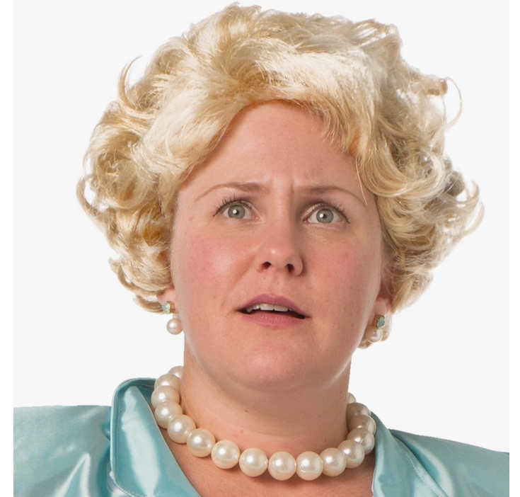 Women's Halloween Costume Accessory - Golden Blonde Granny Wig - HalfMoonMusic