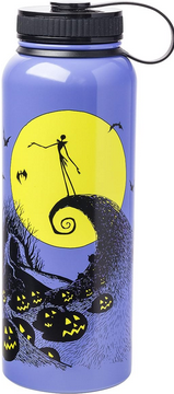 Nightmare Before Christmas Purple Hill Stainless Steel Water Bottle With Twist Lid - HalfMoonMusic