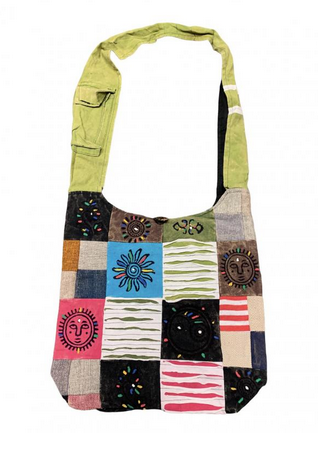 Cotton Square Patchwork Multi-Design Bag - HalfMoonMusic