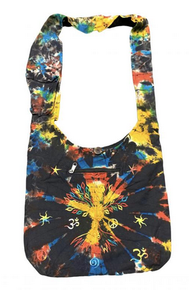 Cotton Tie-Dye Yoga Symbol Tree of Life Bag - HalfMoonMusic