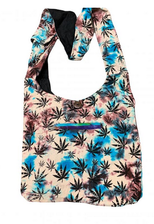 Cotton Tie-Dye Shyam Hemp Leaf Bag - HalfMoonMusic