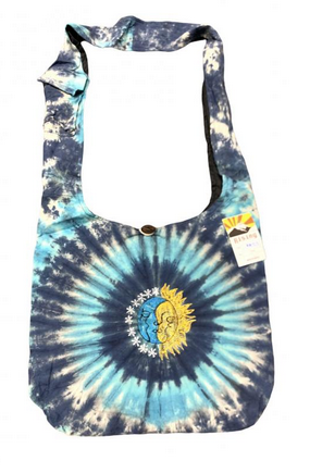 Cotton Tie-Dye Burst Sun Moon Face Bag - HalfMoonMusic
