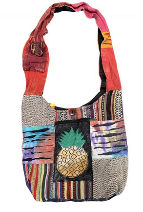 Cotton Square Patchwork Pineapple Bag - HalfMoonMusic
