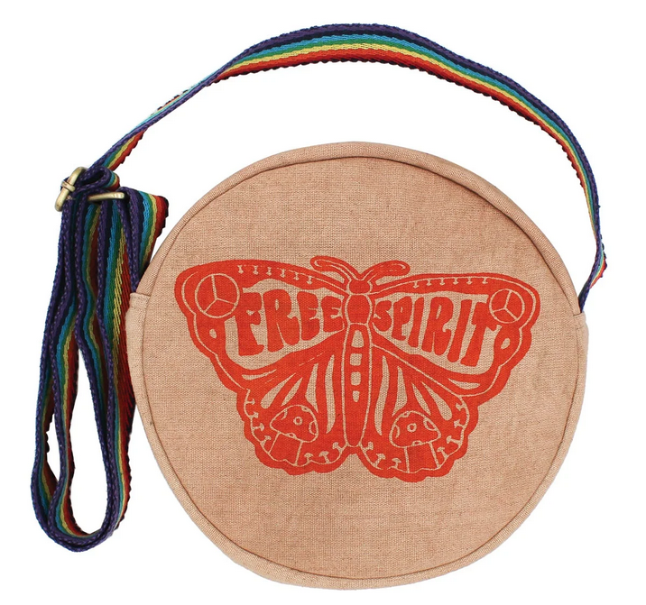Cotton Boho Round Free Spirit Design Crossbody Bag - HalfMoonMusic