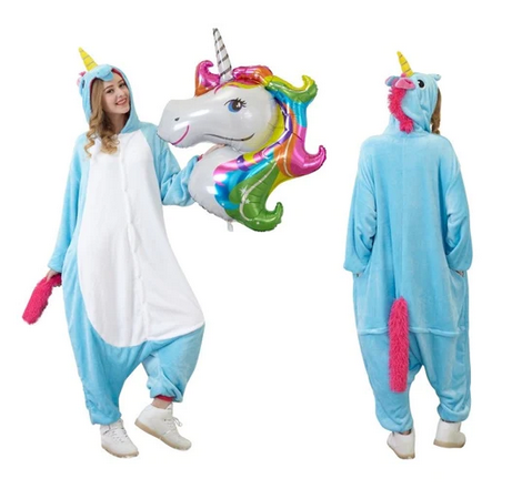 Unisex Blue Unicorn Onesie - HalfMoonMusic