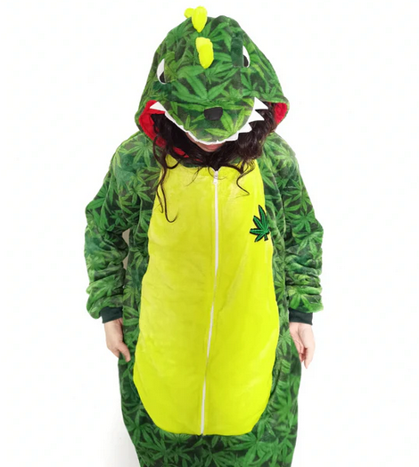 Unisex Puff The Magic Dragon Stoner Dino Onesie - HalfMoonMusic