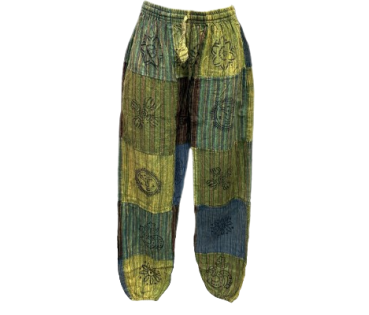Unisex Elastic Waist/Ankle Patchwork Pants - HalfMoonMusic