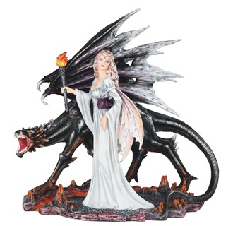 Black Dragon & Lady With Torch Statue - HalfMoonMusic