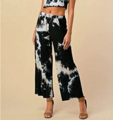 Women's Rayon Spandex Tie-Dye Flowy Elastic Waist Leggings - HalfMoonMusic
