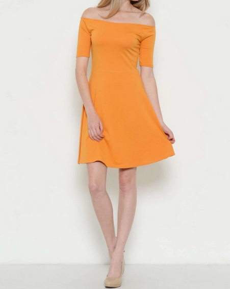 Women's Off-Shoulder Skater Dress - HalfMoonMusic