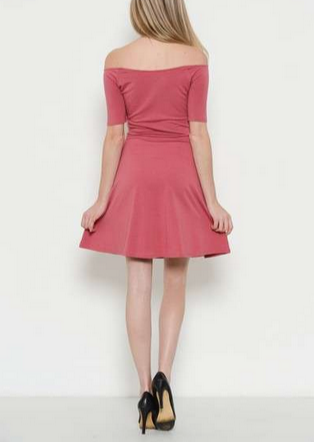 Women's Off-Shoulder Skater Dress - HalfMoonMusic