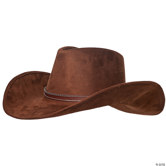 Men's Brown Cowboy Hat - Halloween Costume Accessory - HalfMoonMusic