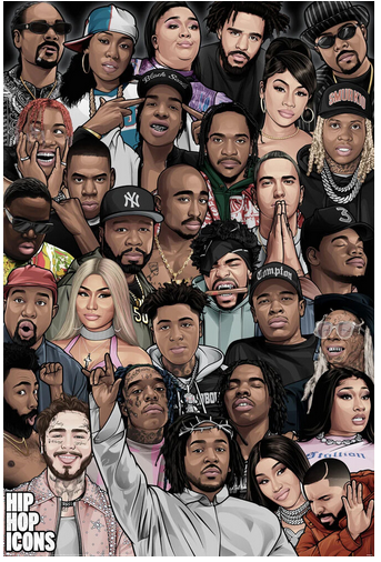 Hip Hop Icons Poster - HalfMoonMusic