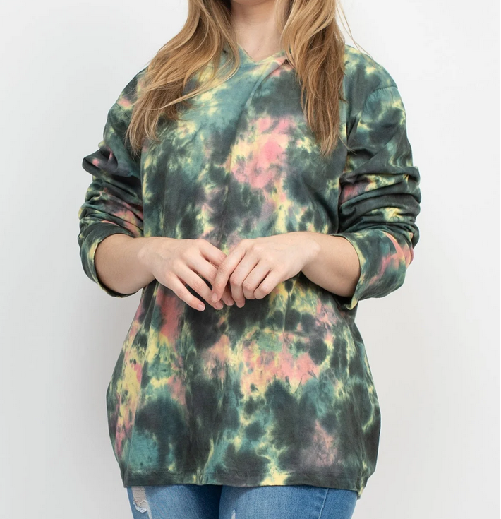 Unisex Earthy TieDye Pullover Hoodie - HalfMoonMusic