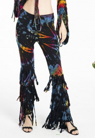 Women's Tiered Fringe Tie-Dye Pant