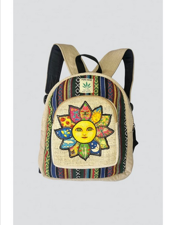 Sun Print Mini Hemp Cotton Backpack