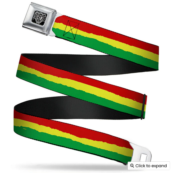 Rasta Stripe Authentic Seatbelt Belt