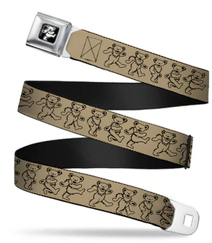 Grateful Dead Dancing Bear Authentic Seatbelt Buckle Belt