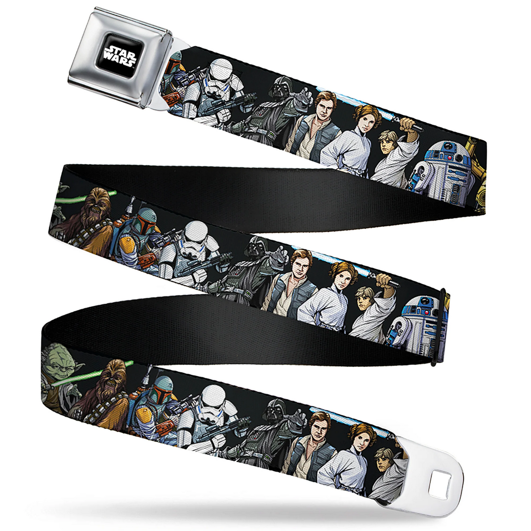 Star Wars Classic Original Trilogy Characters Seatbelt Buckle Belt
