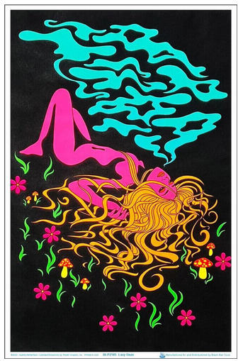 Lazy Daze Flocked Blacklight Poster