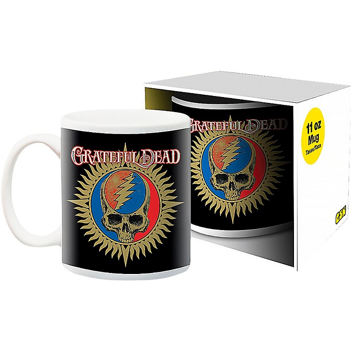 Grateful Dead Retro Old School Skull Stealie Glass Mug