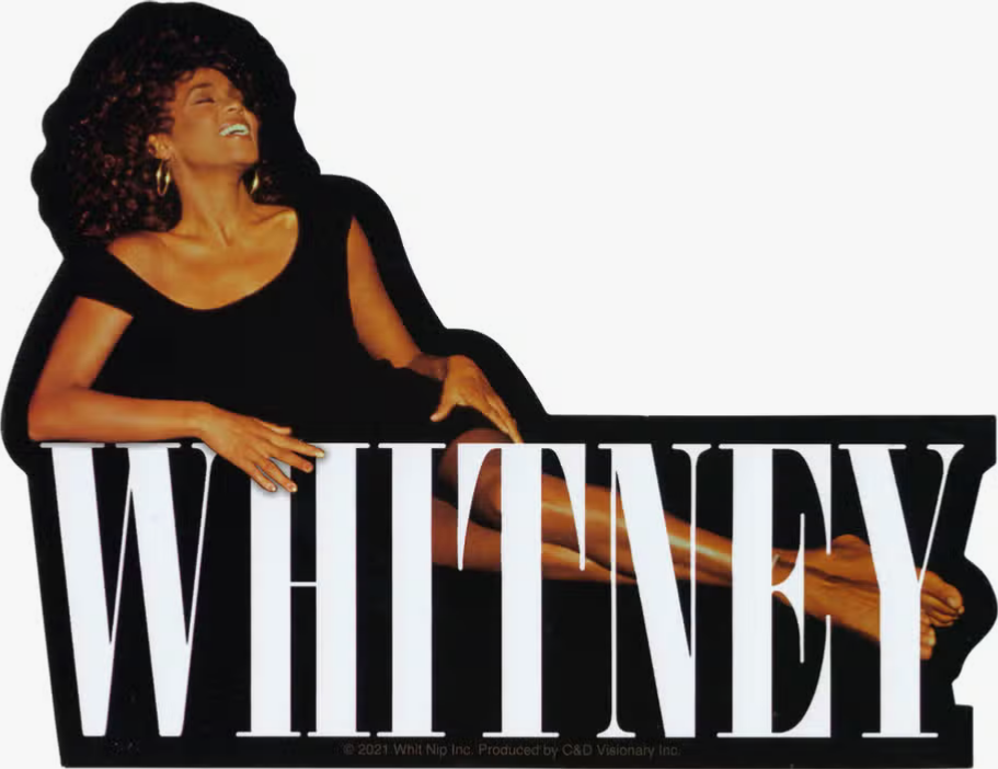 Whitney Houston Black Dress Laying Sticker