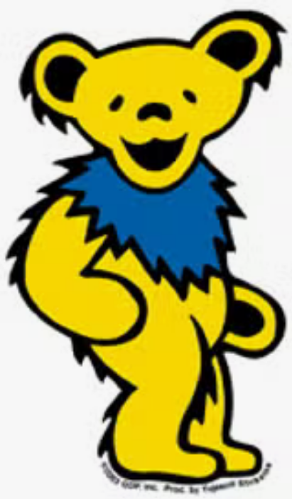 Grateful Dead Yellow Dancing Jerry Bear Sticker