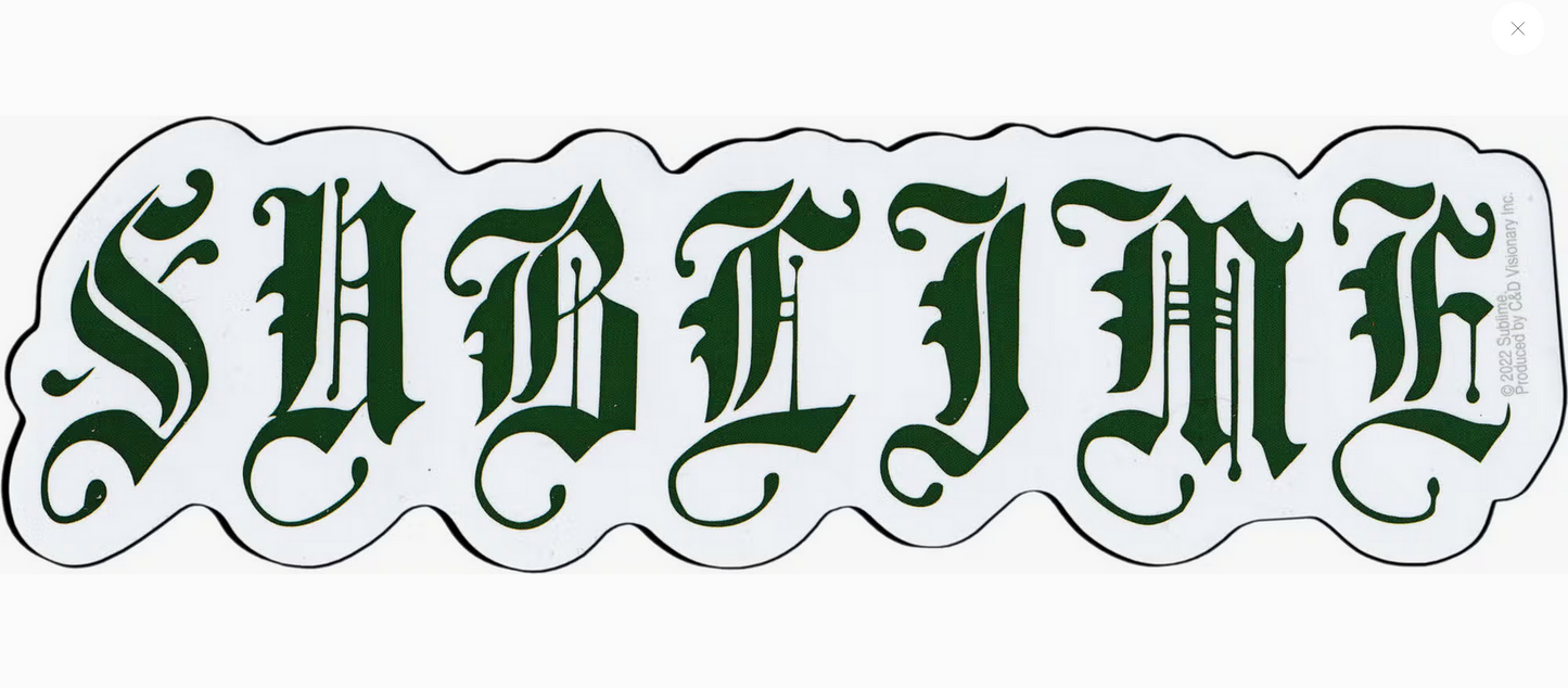 Sublime Old Green Cursive Logo Sticker